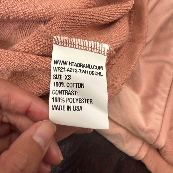 Women's RTA Sweatshirt pullover XS Dusty Rose NWT - Picture 7 of 9